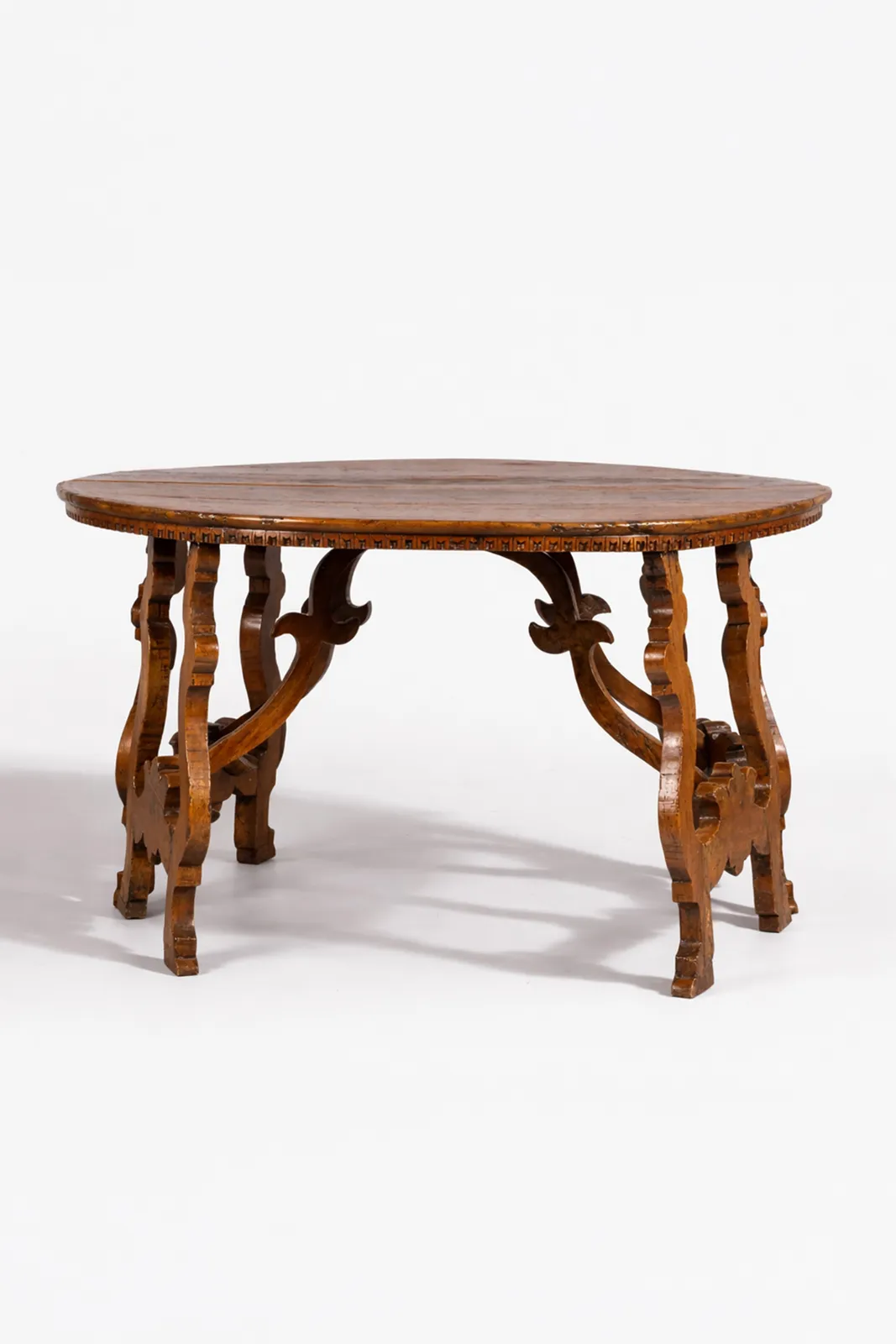 Pair of 18th Century Italian Walnut Demi-Lune Console Tables
