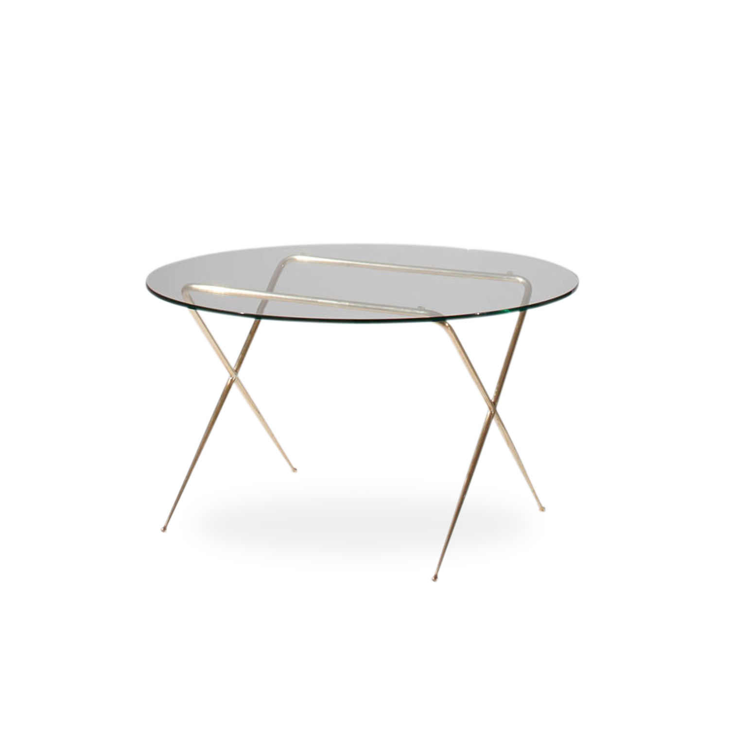 Brass & Glass Low Table by Angelo Lelii