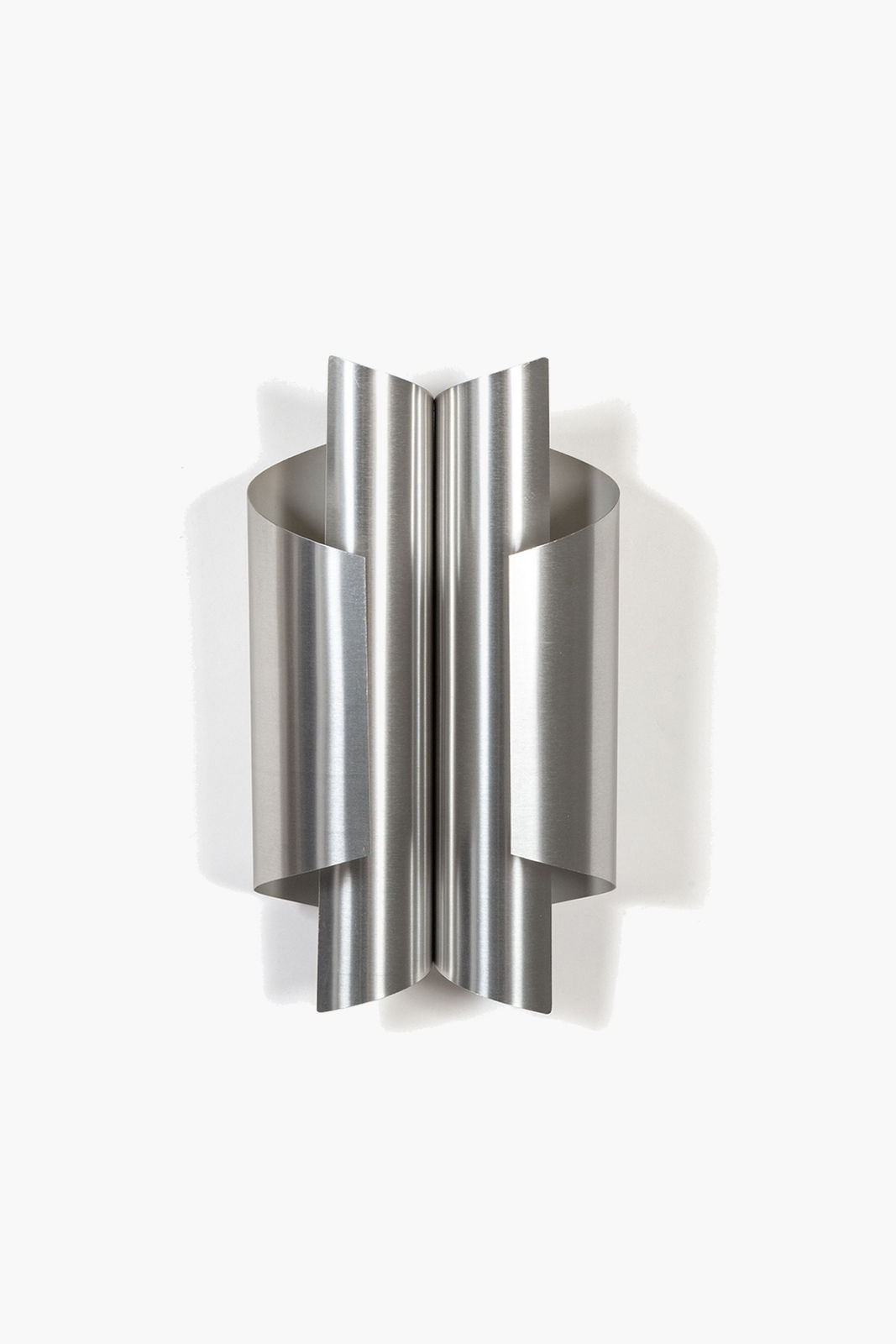 Pair of Sculptural Aluminium Wall Lights, Italian, 1970s