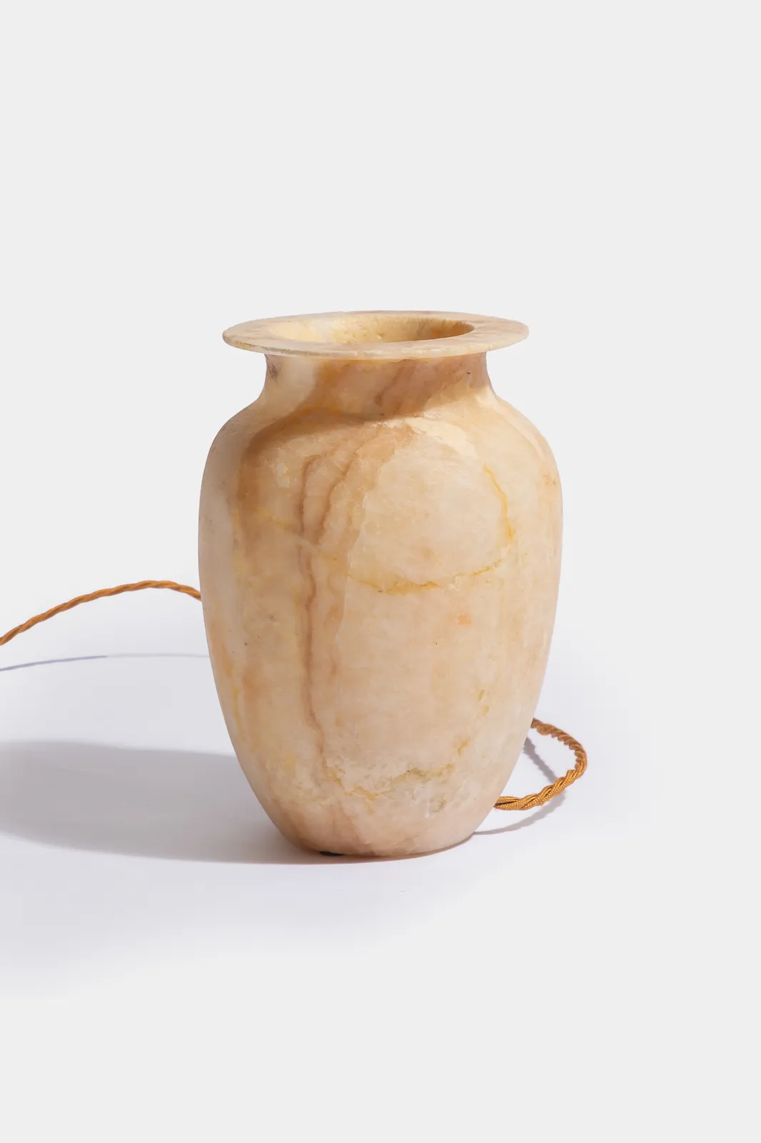 Early 20th Century Egyptian Alabaster Vase Lamp, Circa 1930