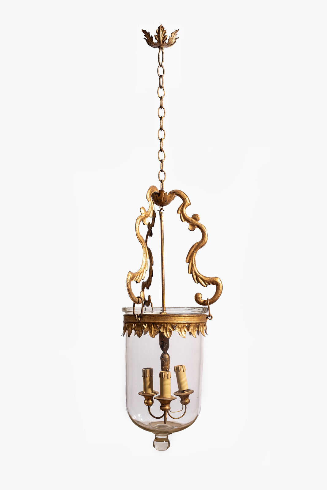 Large Italian Rococo Gilt-Metal Lantern