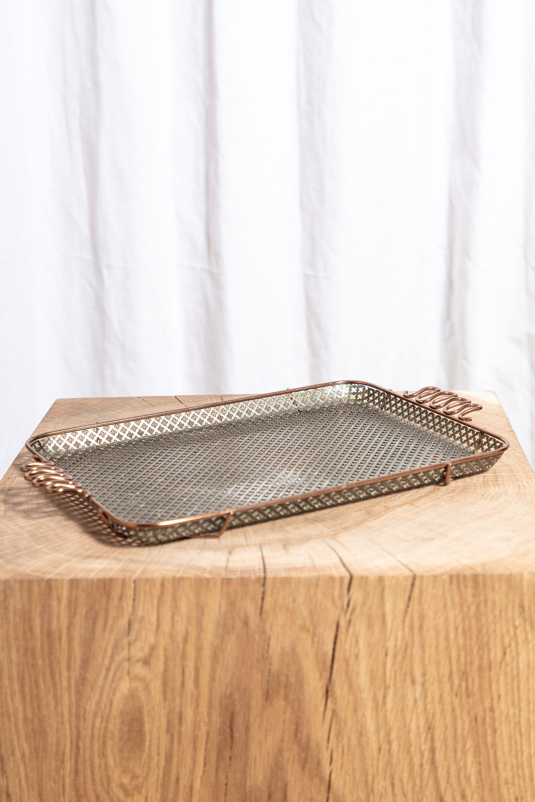 Pierced Brass Tray in the style of Mathieu Matégot