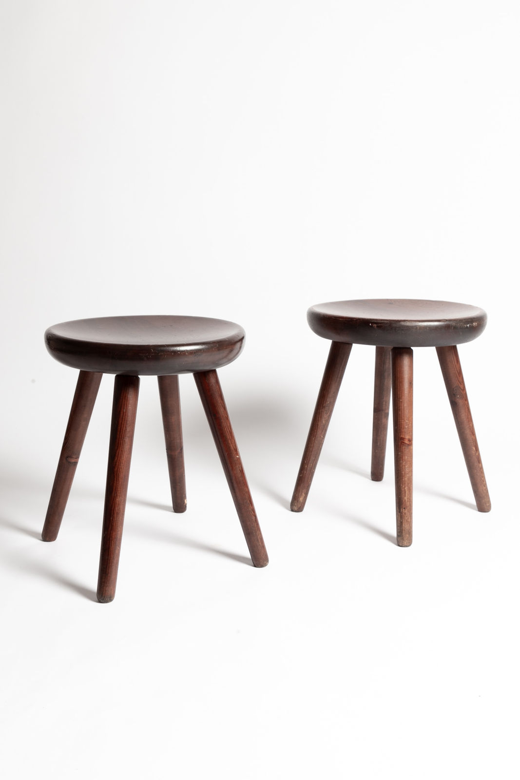 Charlotte Perriand, Pair of Four Legged Stools atrrib. to Charlotte Perriand for Les Arcs
