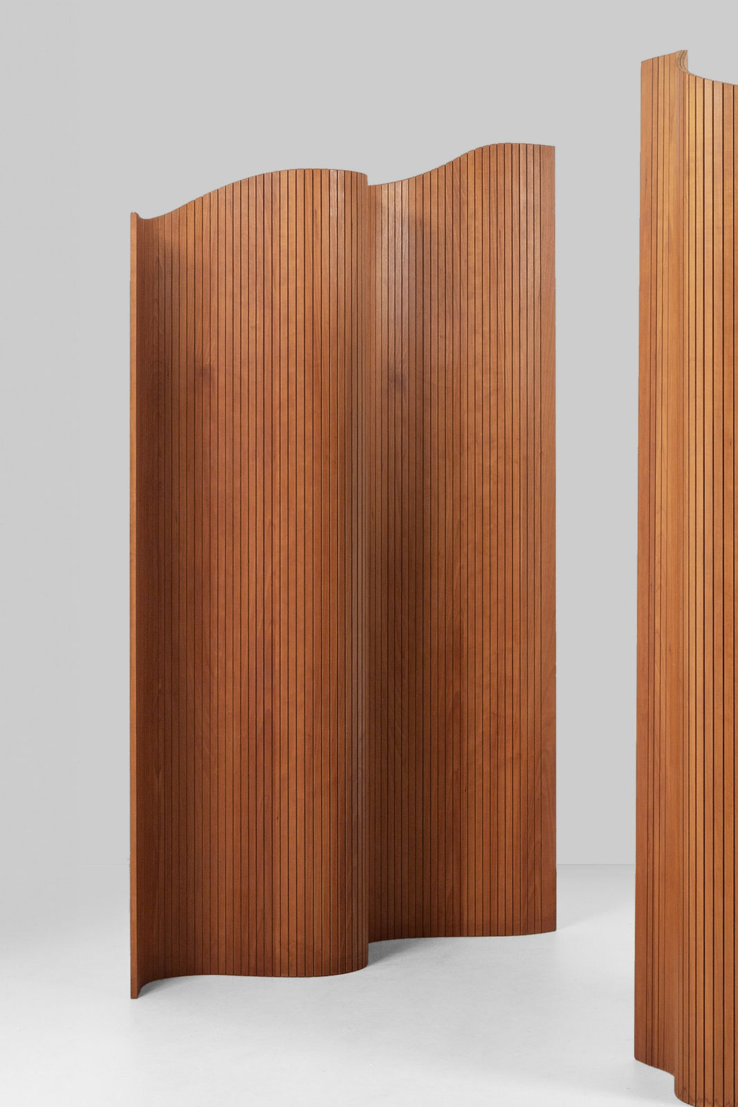 Pair of Midcentury Tambour Screens