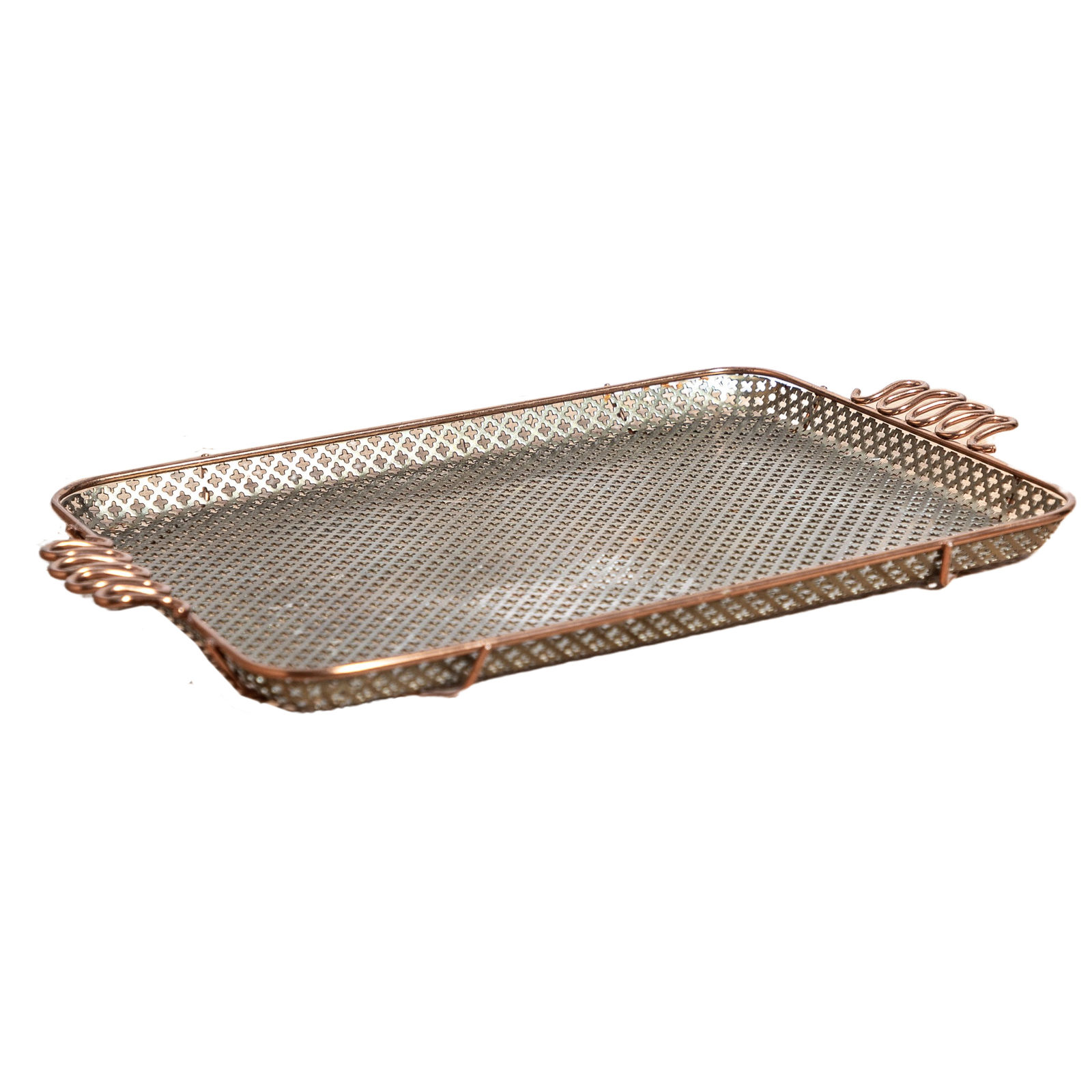 Pierced Brass Tray in the style of Mathieu Matégot