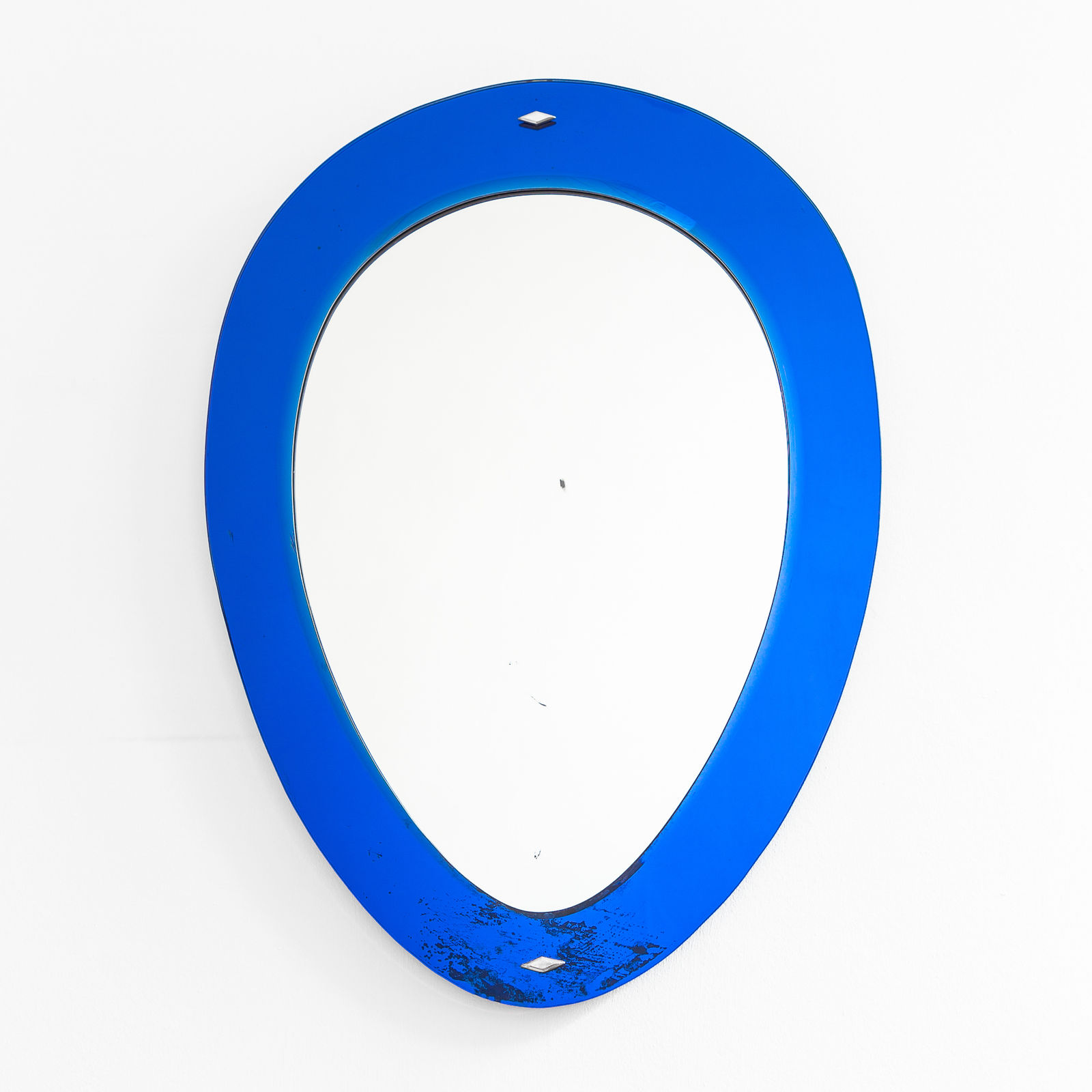 1950s Italian Blue Glass Mirror