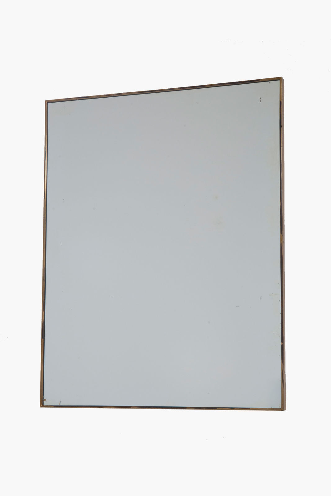 1950s Italian Rectangular Brass Framed Mirror