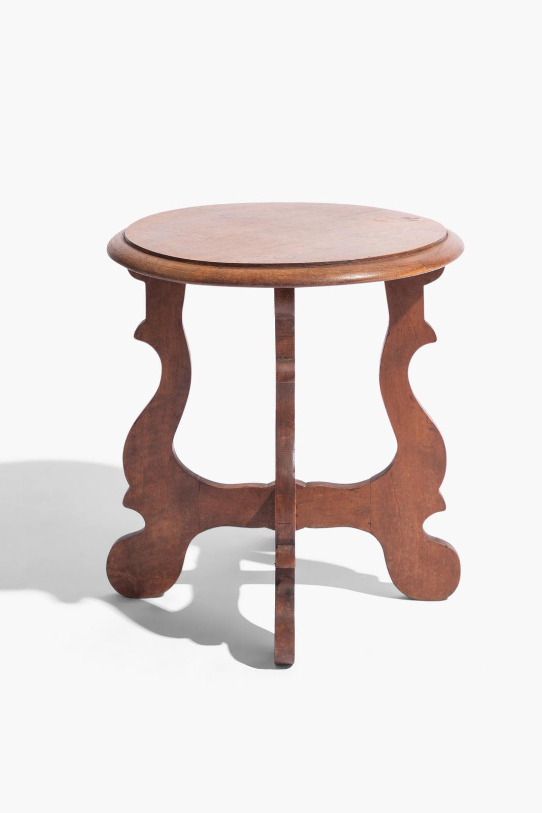 Pair of Italian Walnut Side Tables or Low Stools, Circa 1900