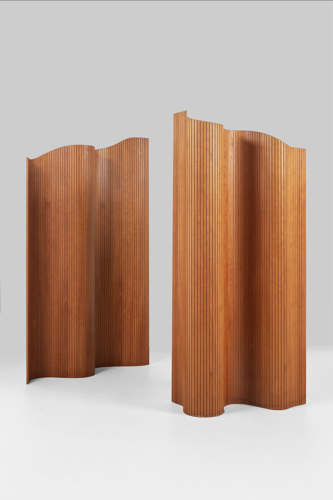 Pair of Midcentury Tambour Screens