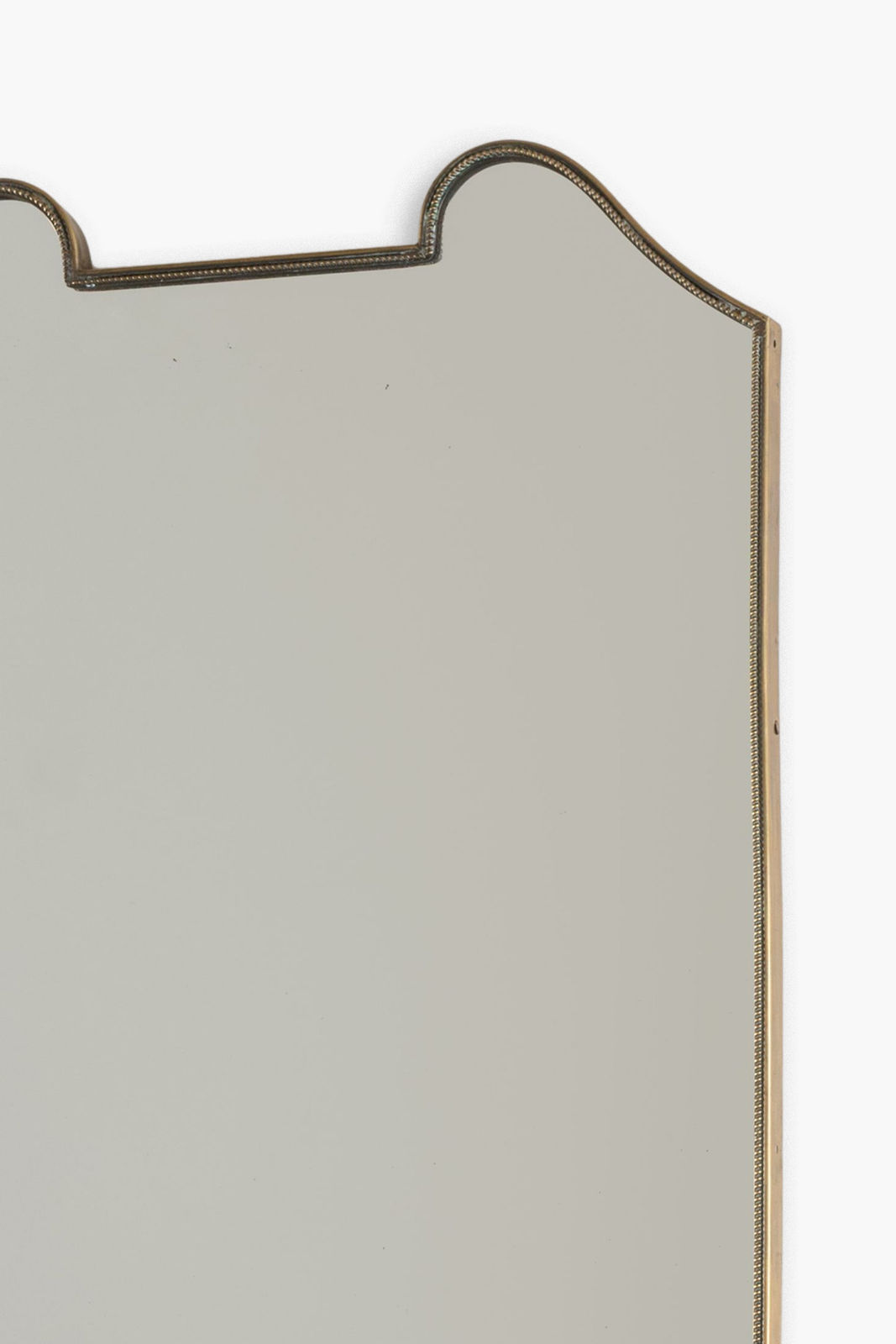 1950s Italian Brass Framed Mirror in the syle of Gio Ponti