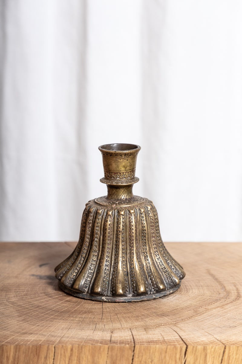 An Indian Bronze Hookah Base