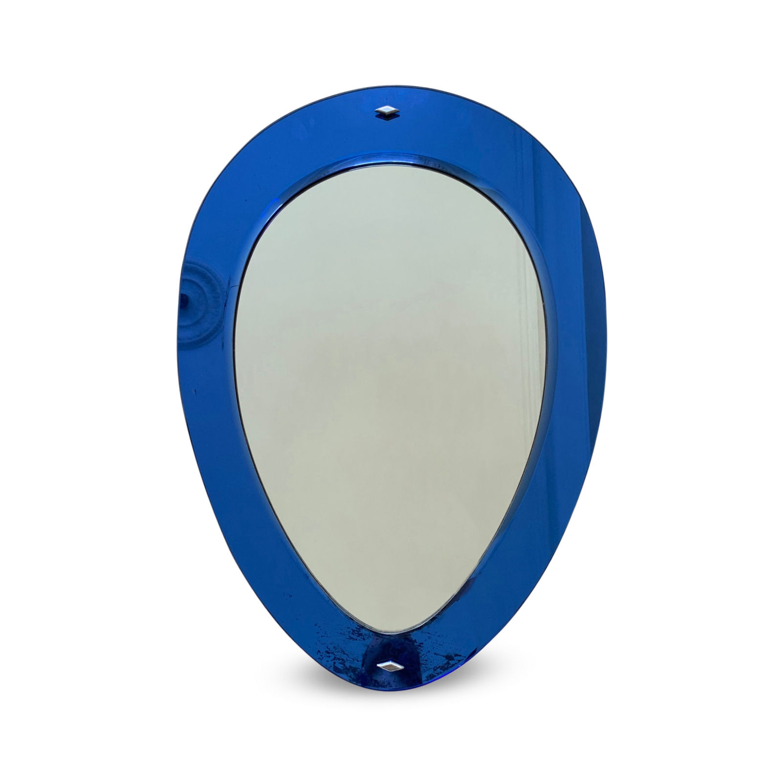 1950s Italian Blue Glass Mirror