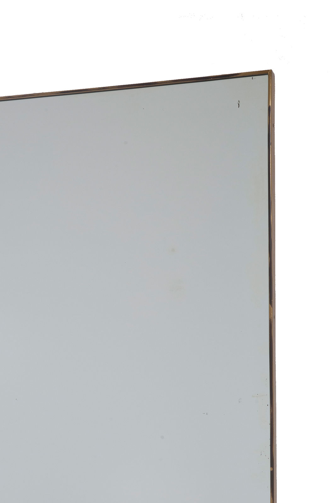 1950s Italian Rectangular Brass Framed Mirror