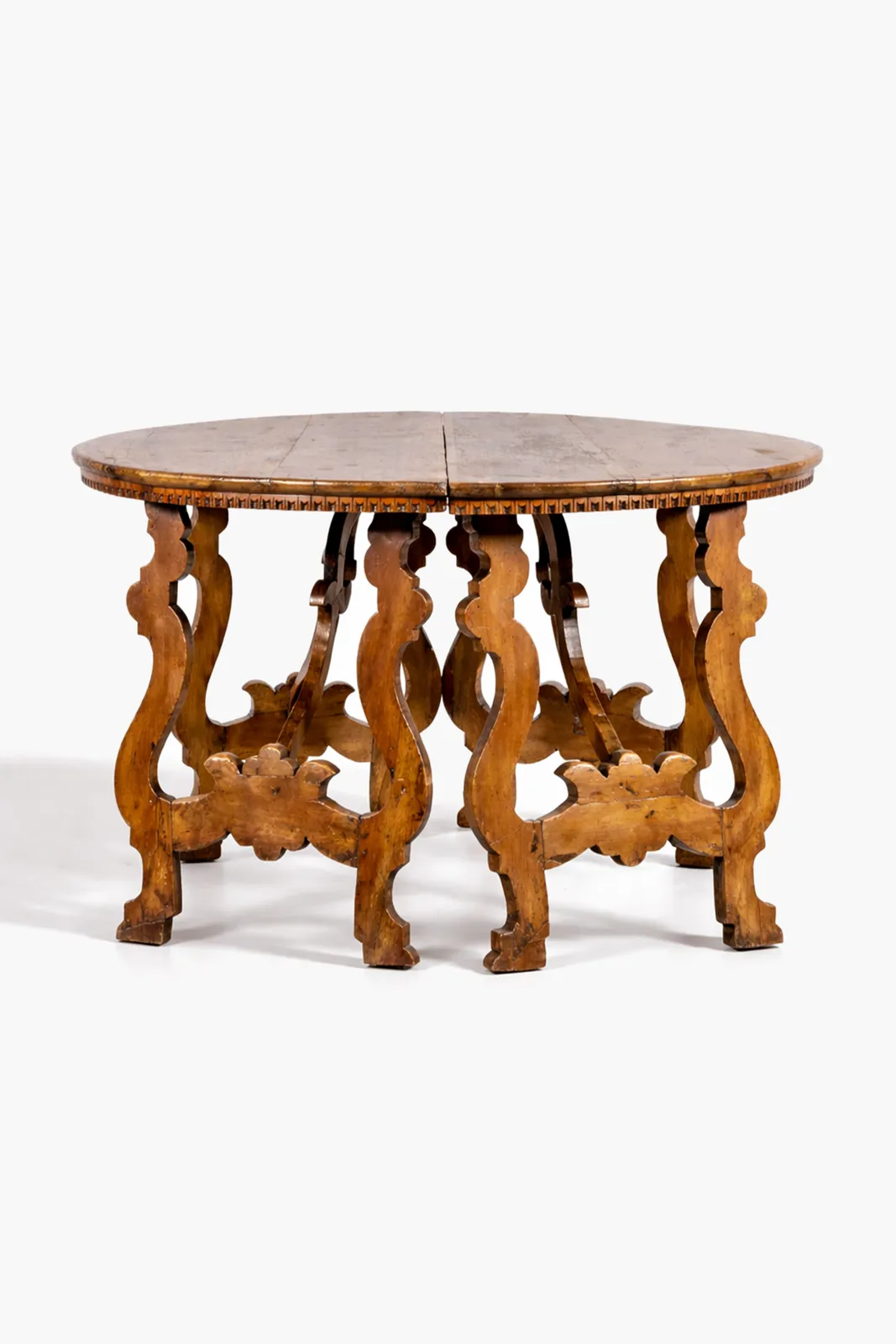 Pair of 18th Century Italian Walnut Demi-Lune Console Tables