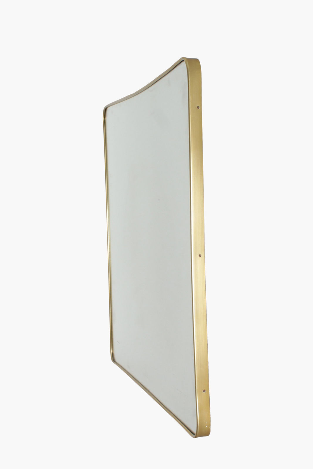 1950s Italian Rectangular Gilt-Brass Framed Mirror
