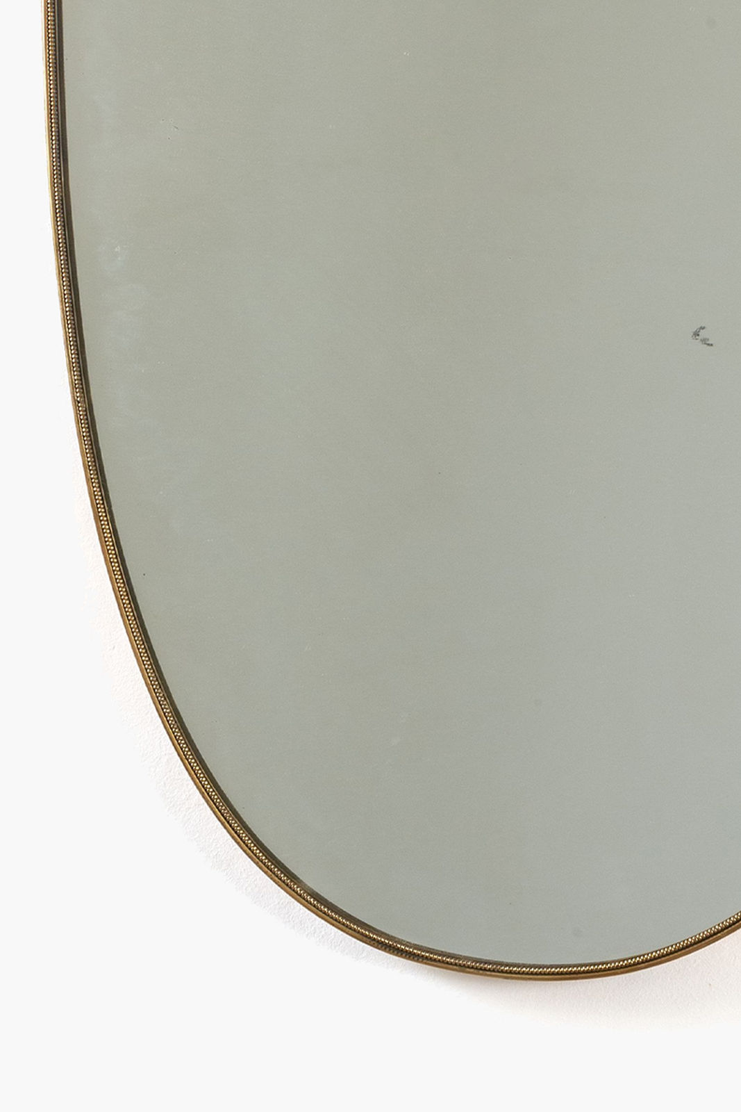 Italian Brass Framed Shield Mirror in the style of Gio Ponti, 1950s