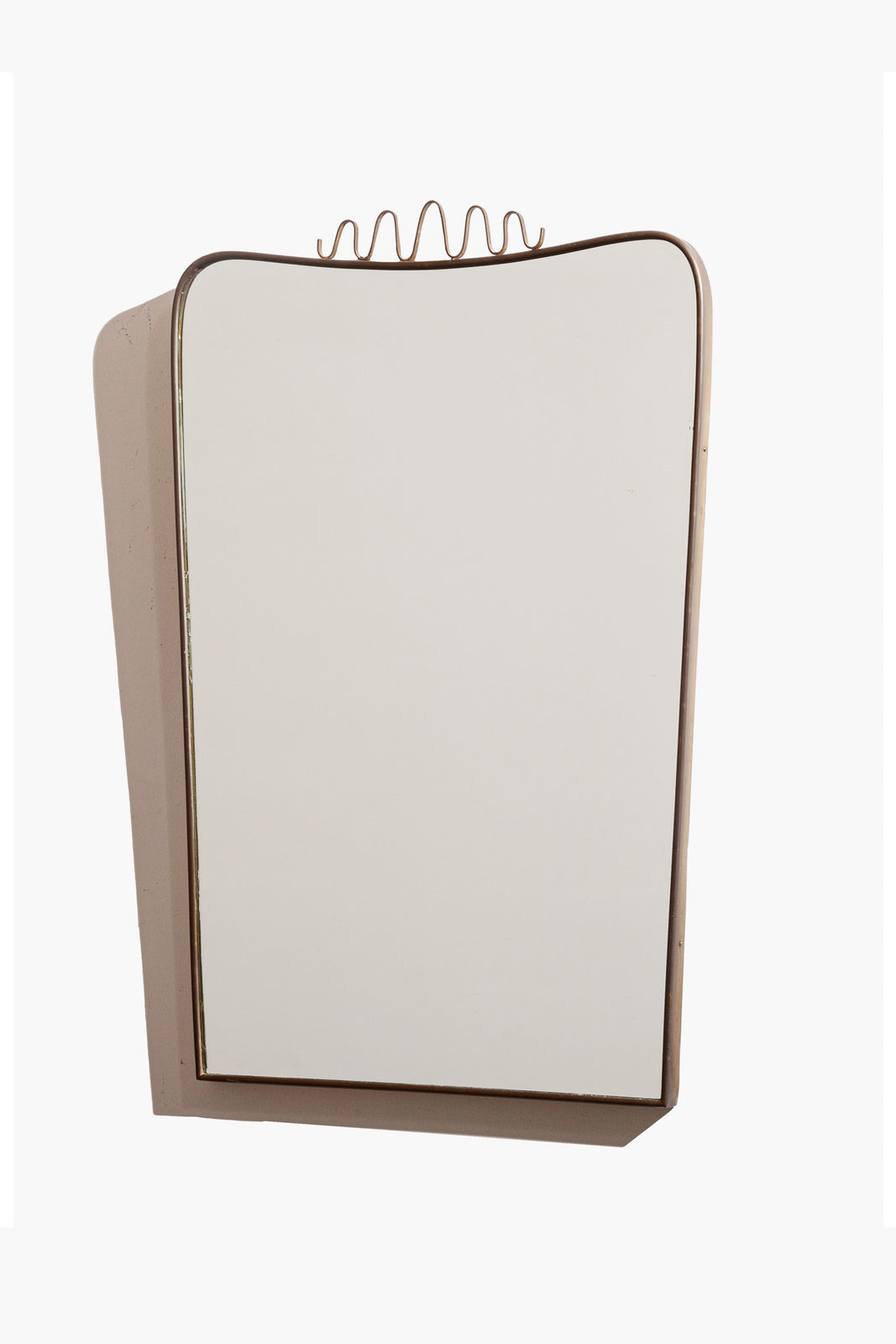 1950s Italian Brass Framed Mirror in the style of Gio Ponti