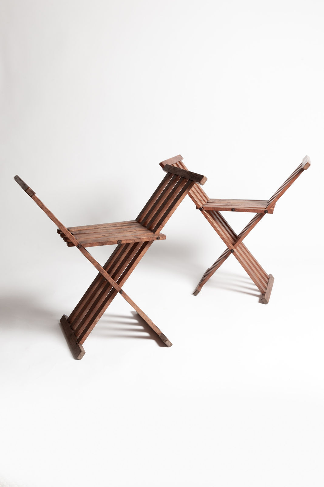 Liberty & co., Pair of Arts & Crafts X-Frame Stools attrib. Liberty & co.