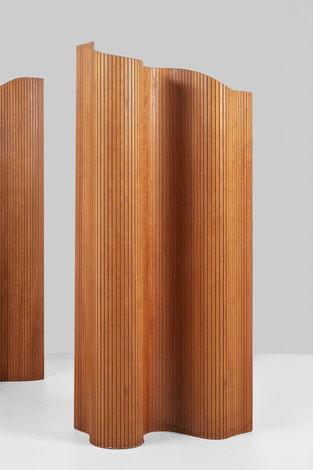 Pair of Midcentury Tambour Screens