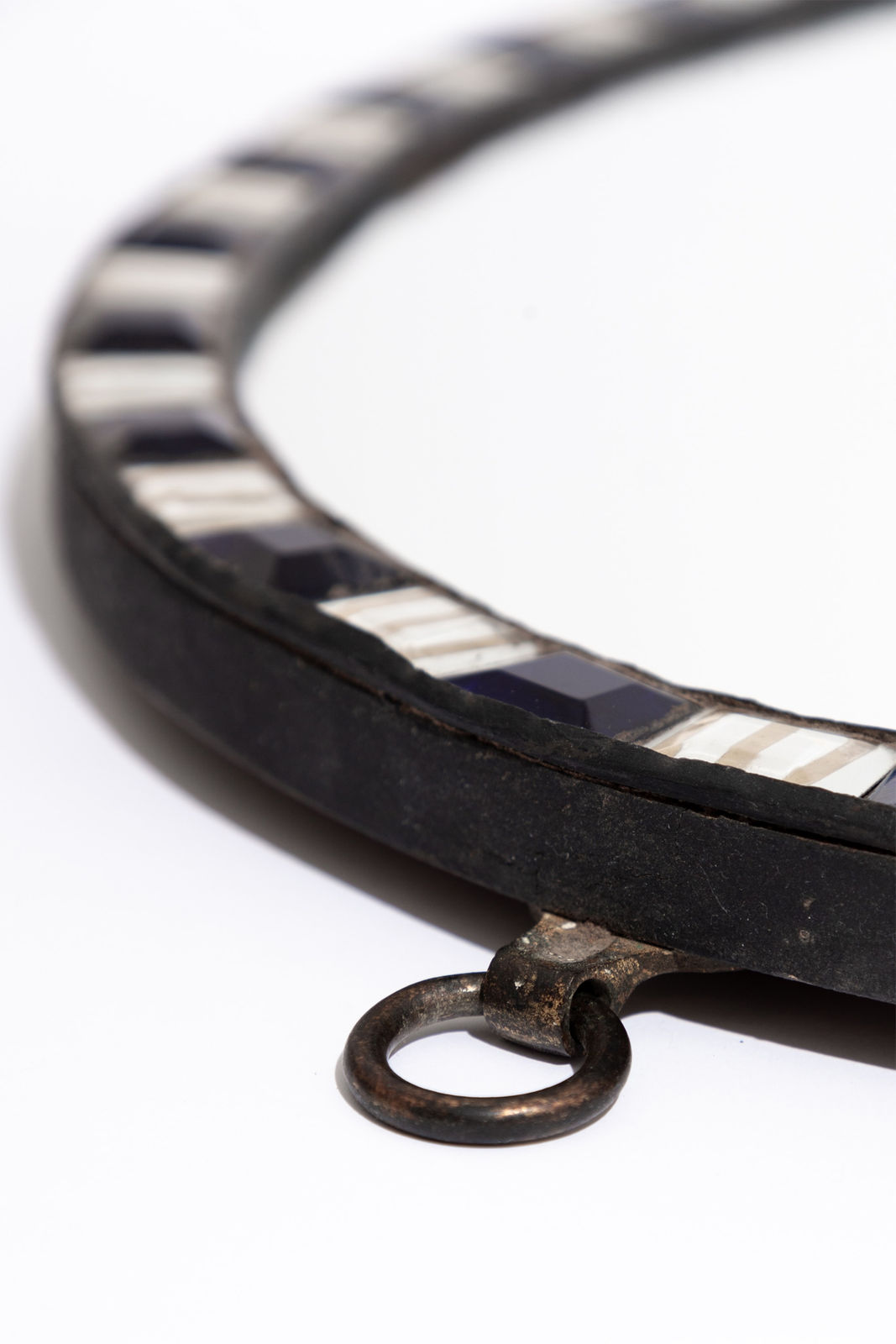 Irish George III Waterford Mirror With Blue & Clear Glass Studs