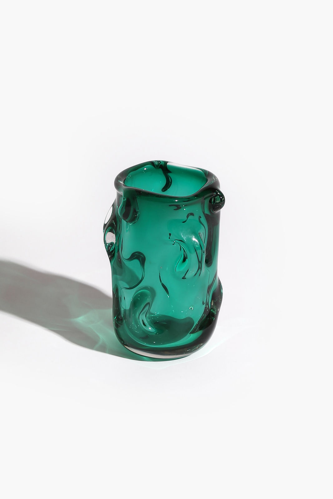 Green Glass Vase by Geoffrey Baxter for Whitefriars, 1960