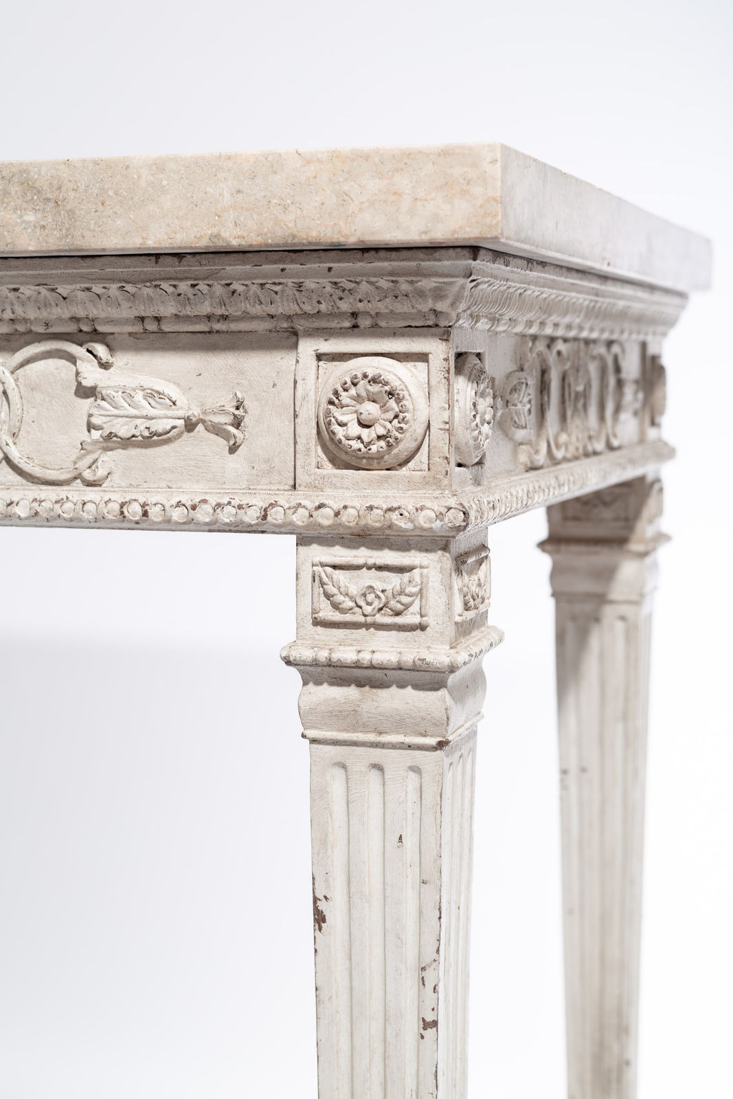 Carved & Painted George II Style Neoclassical Side Table