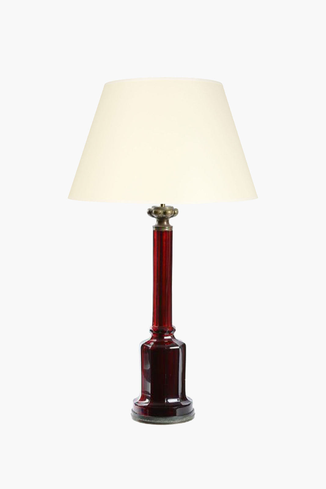 19th Century Cranberry Glass Lamp