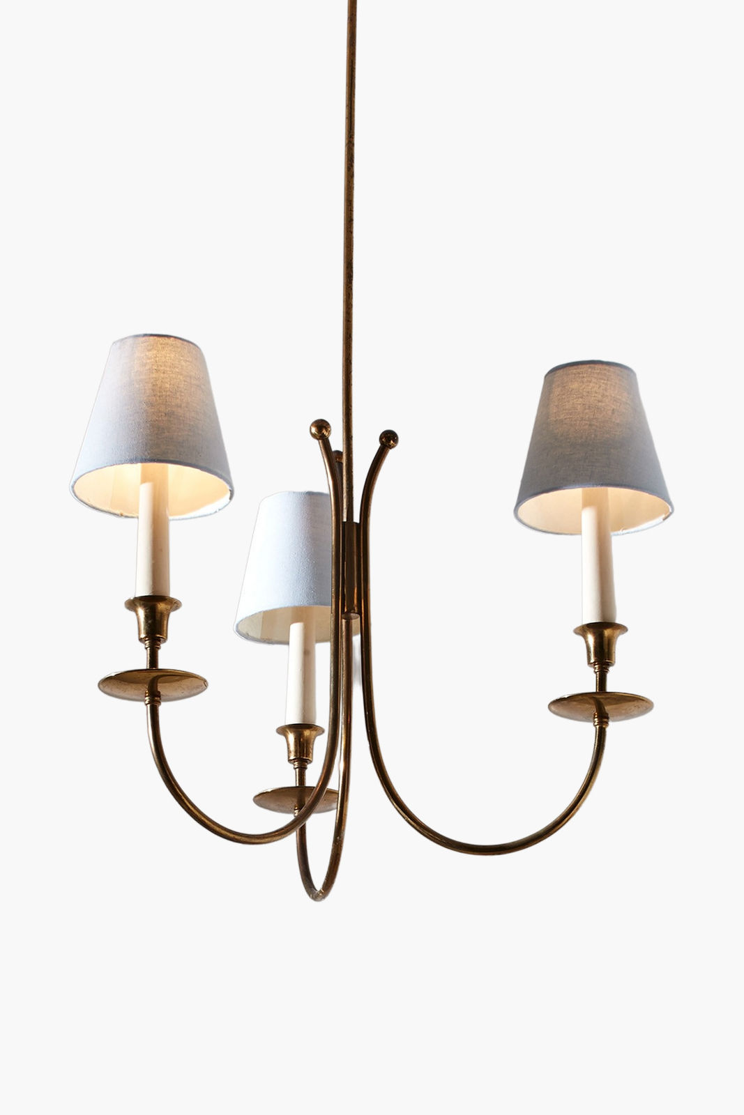 Brass Ceiling Lamp in the manner of Jean Royere, 1950s