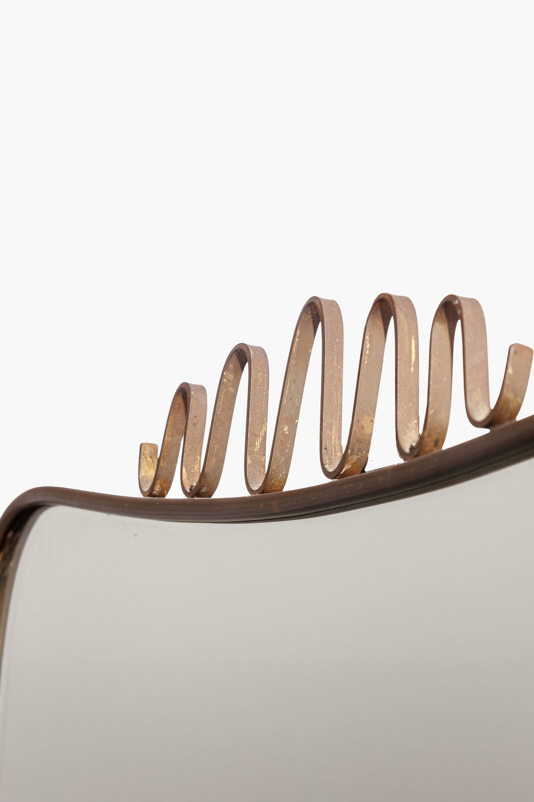 1950s Italian Brass Framed Mirror in the style of Gio Ponti