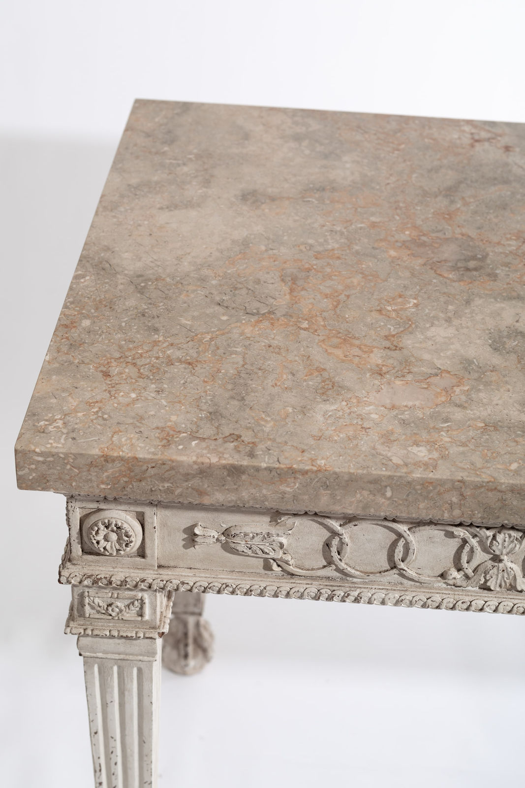 Carved & Painted George II Style Neoclassical Side Table