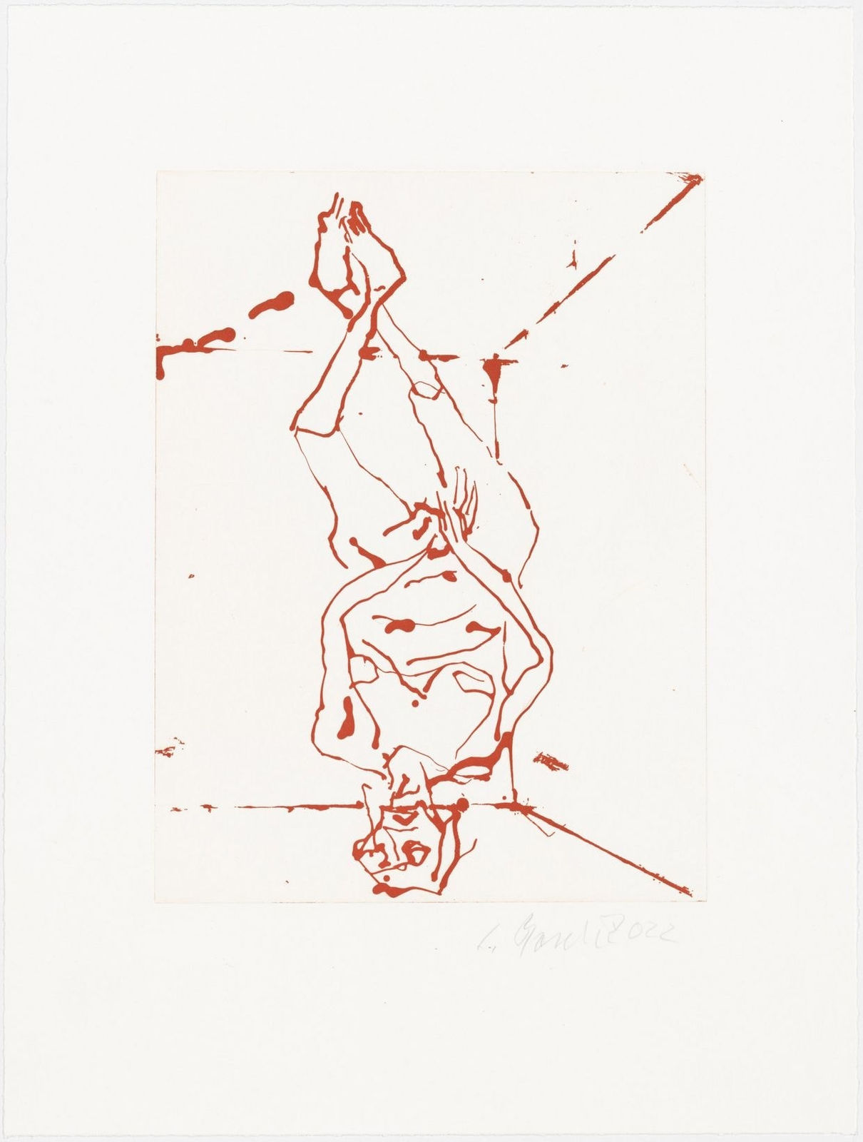 Georg Baselitz, Spielt die Musik (Play the Music) red, 2022