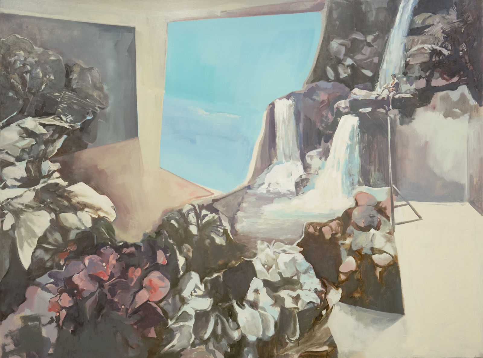 Hilmi Johandi, Landscapes and Paradise VI (View of a garden with a cascading waterfall), 2020