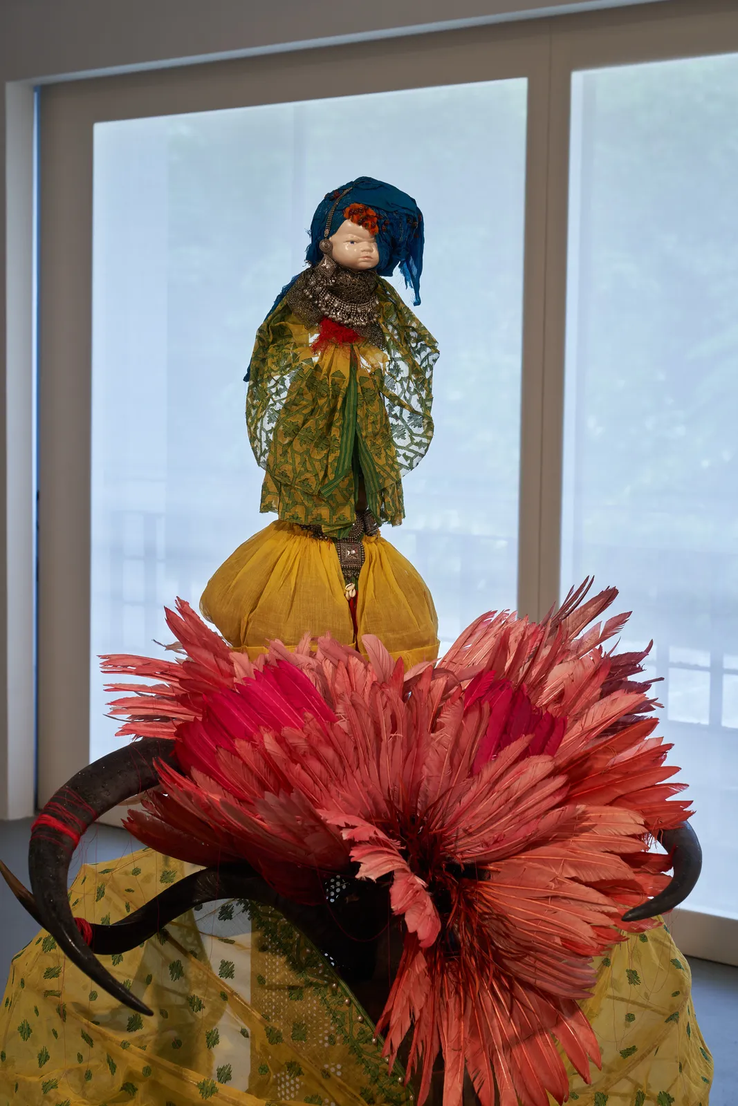 Rina Banerjee, Preternatural passage came from wet whiteness and mercantile madness, paid for circular migrations, she went thirty six directions that is all the more different, where empire threw her new born and heritage claimed as well, this lady bug was not scarlet her wound was rather shaped like garlic seemed colored, a bit more of sulfuric, could eat what was fungus her cloth punctuatedby tender greenness she seemed to be again pregnant. , 2011