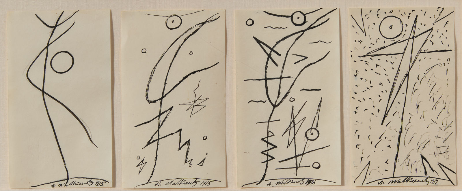 Abraham Walkowitz, Four Drawings of Isadora Duncan, Abstract Movement, d. 1915/1916/1917