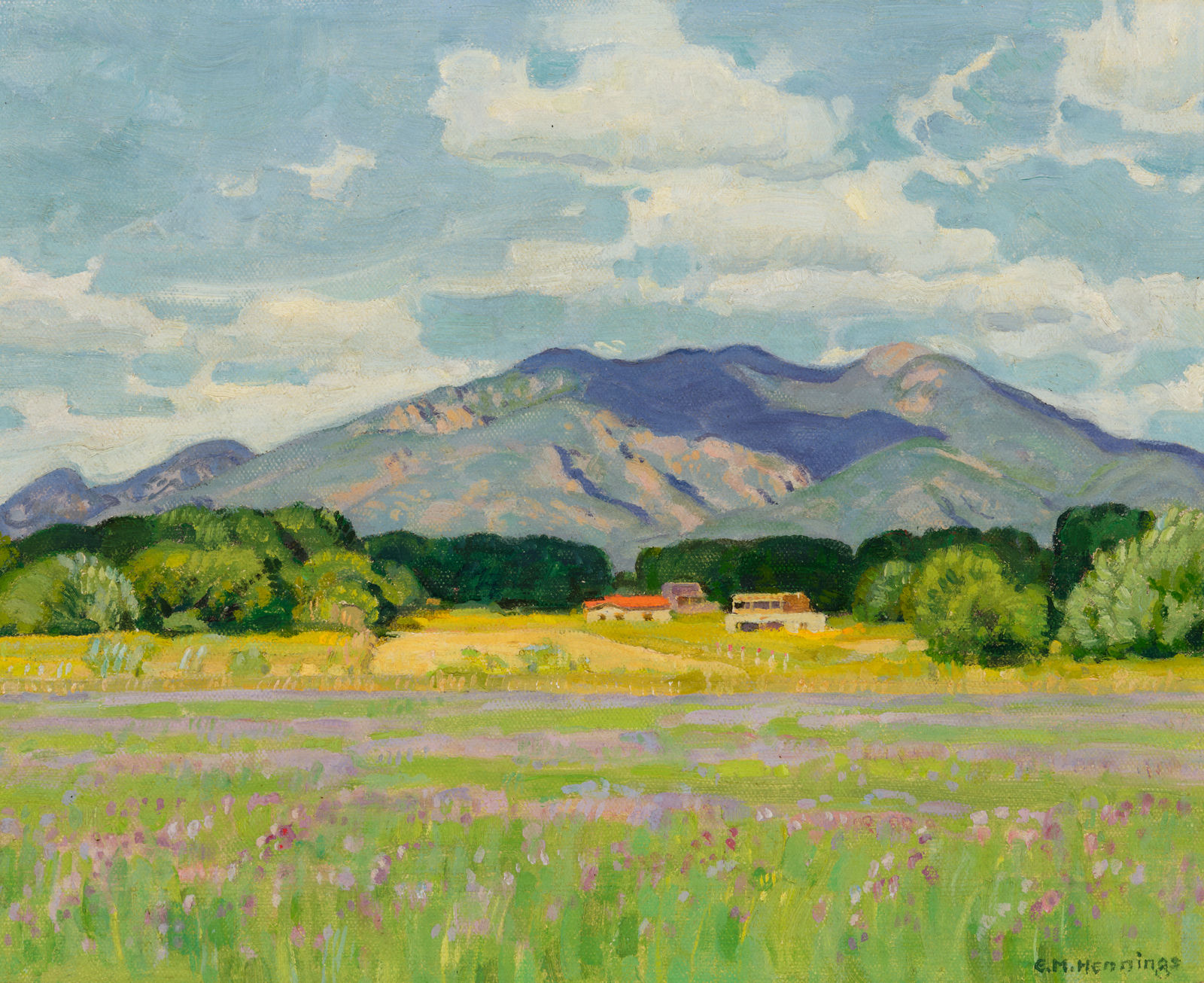 E. Martin Hennings, Taos Valley Lookng East Towards Taos Mountain, c. 1936