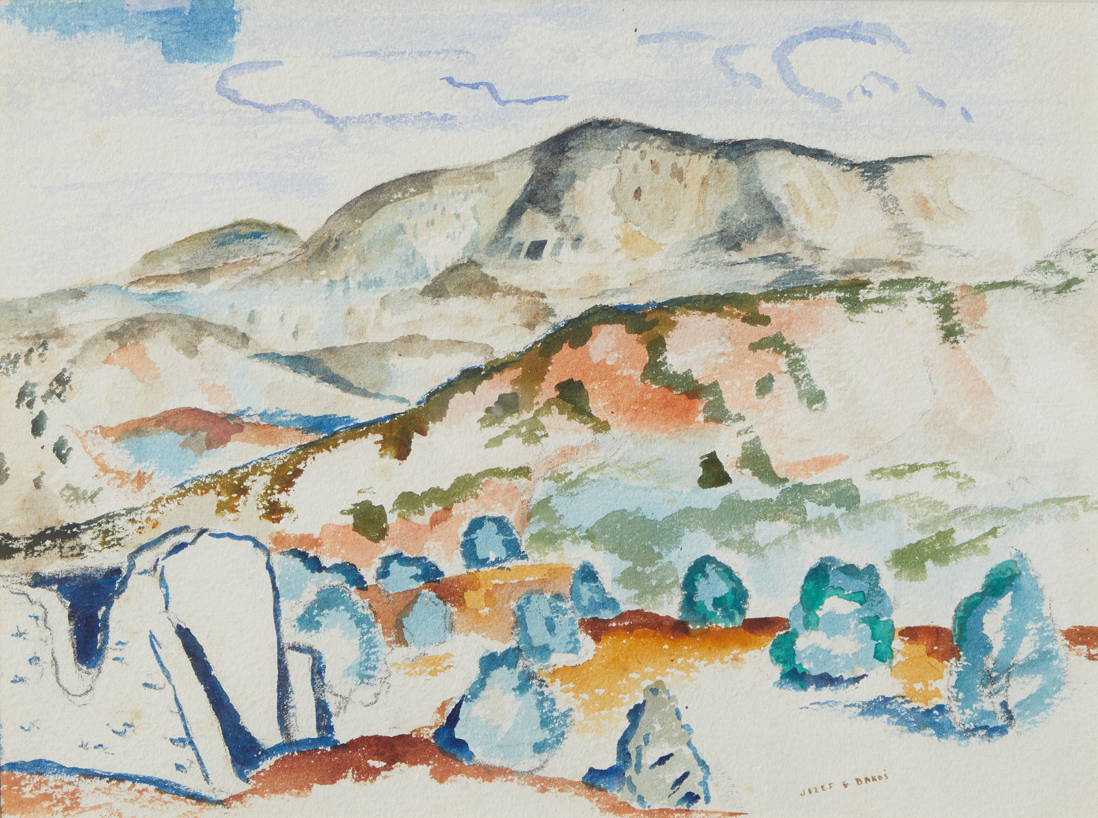 Jozef Bakos, Untitled - Adobe Ruin in Landscape