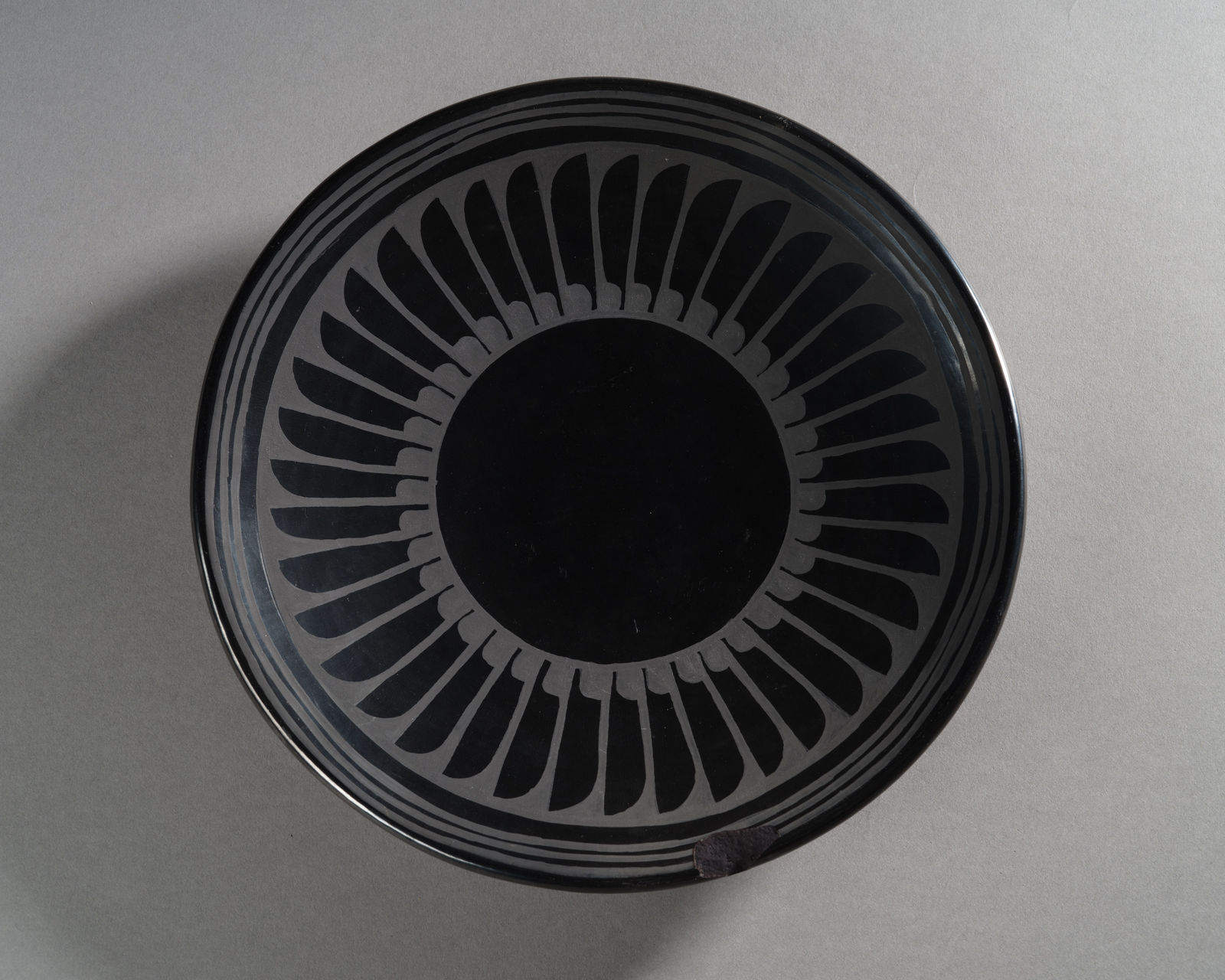 Santa Martinez and Adam Martinez, Black on Black Eagle Feather Plate