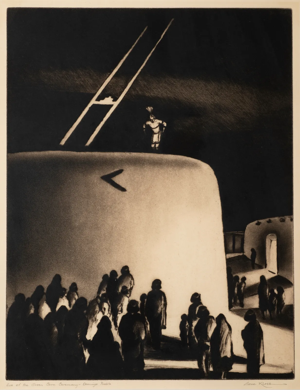 Gene Kloss, Eve of the Green Corn Ceremony - Domingo Pueblo, d. 1934