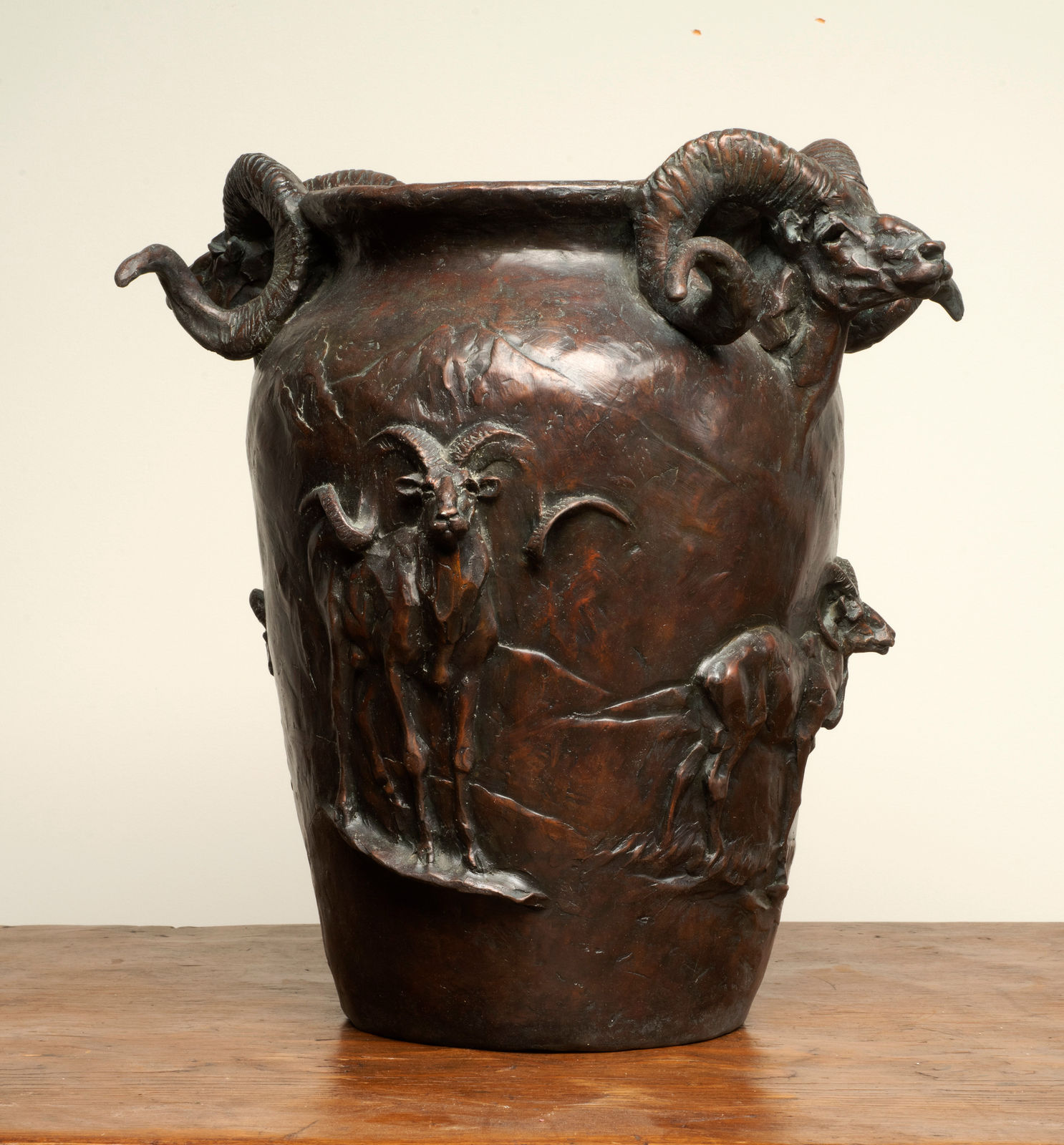 Terry Duen Kelsey, Vase with Ram's Head with Handles