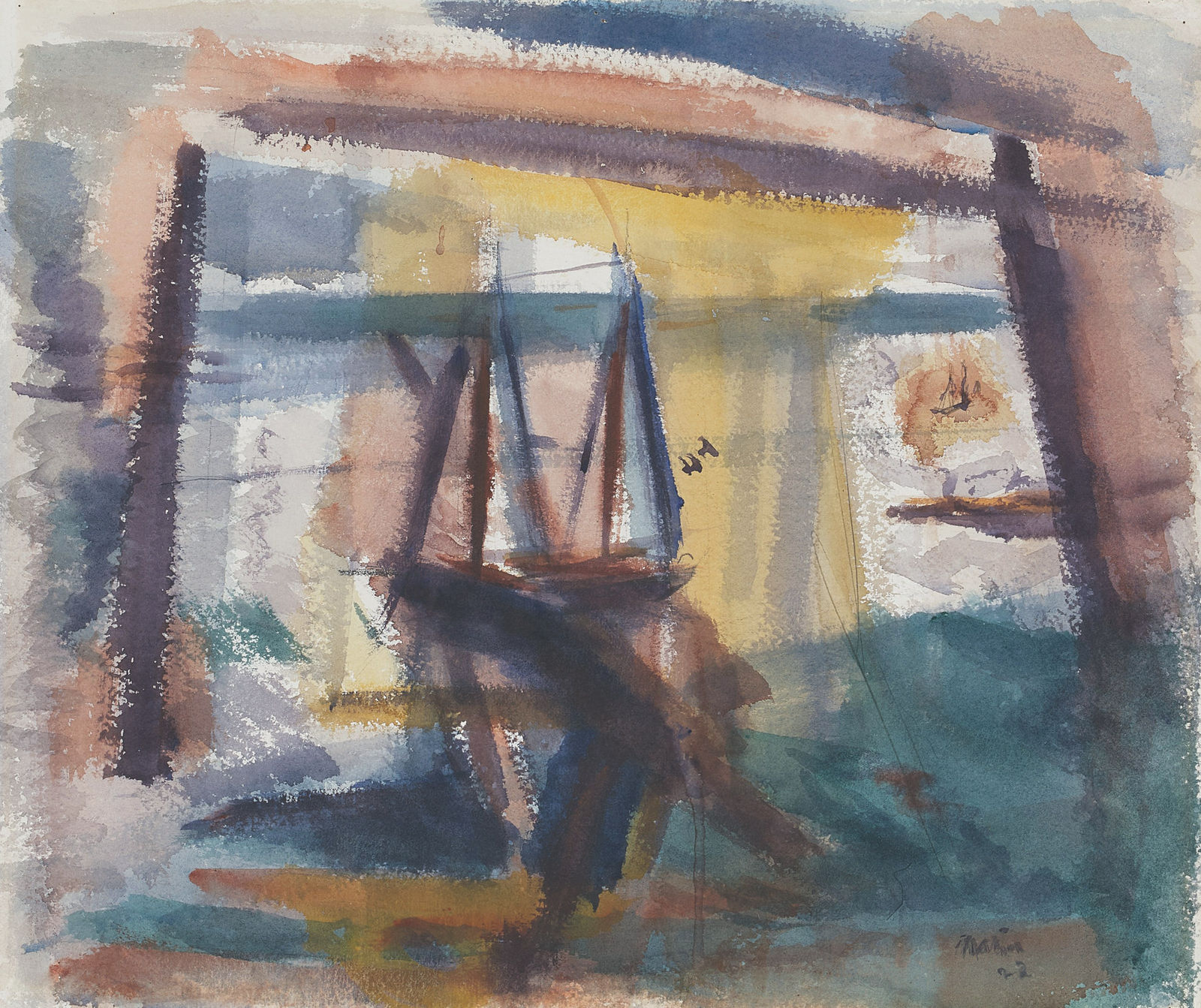 John Marin, Schooner at Rest, d. 1922