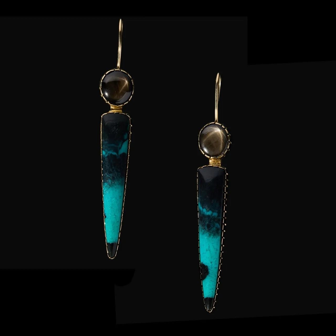Yazzie Johnson and Gail Bird, Earrings, d. 2025
