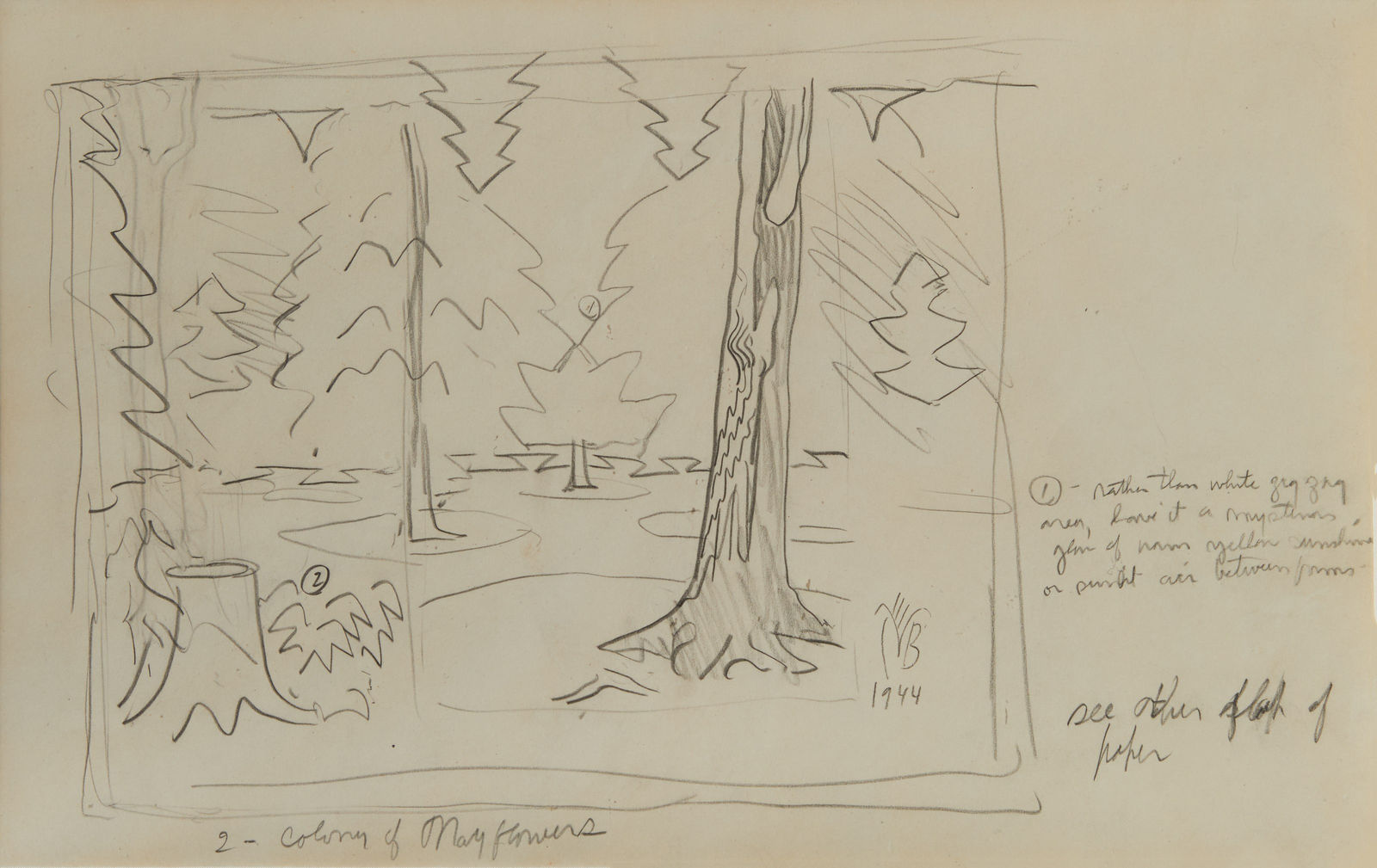 Charles Burchfield, Compositional Study Mid June, d. 1917-1944