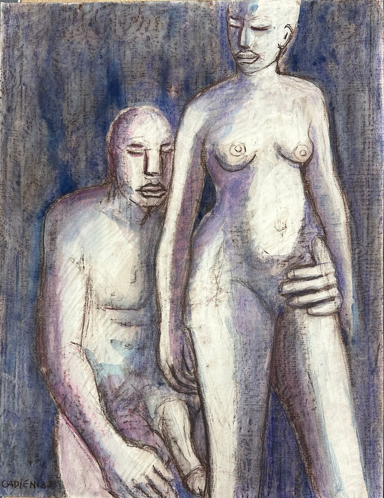 Eric Cadien, Seated man with woman , 1983