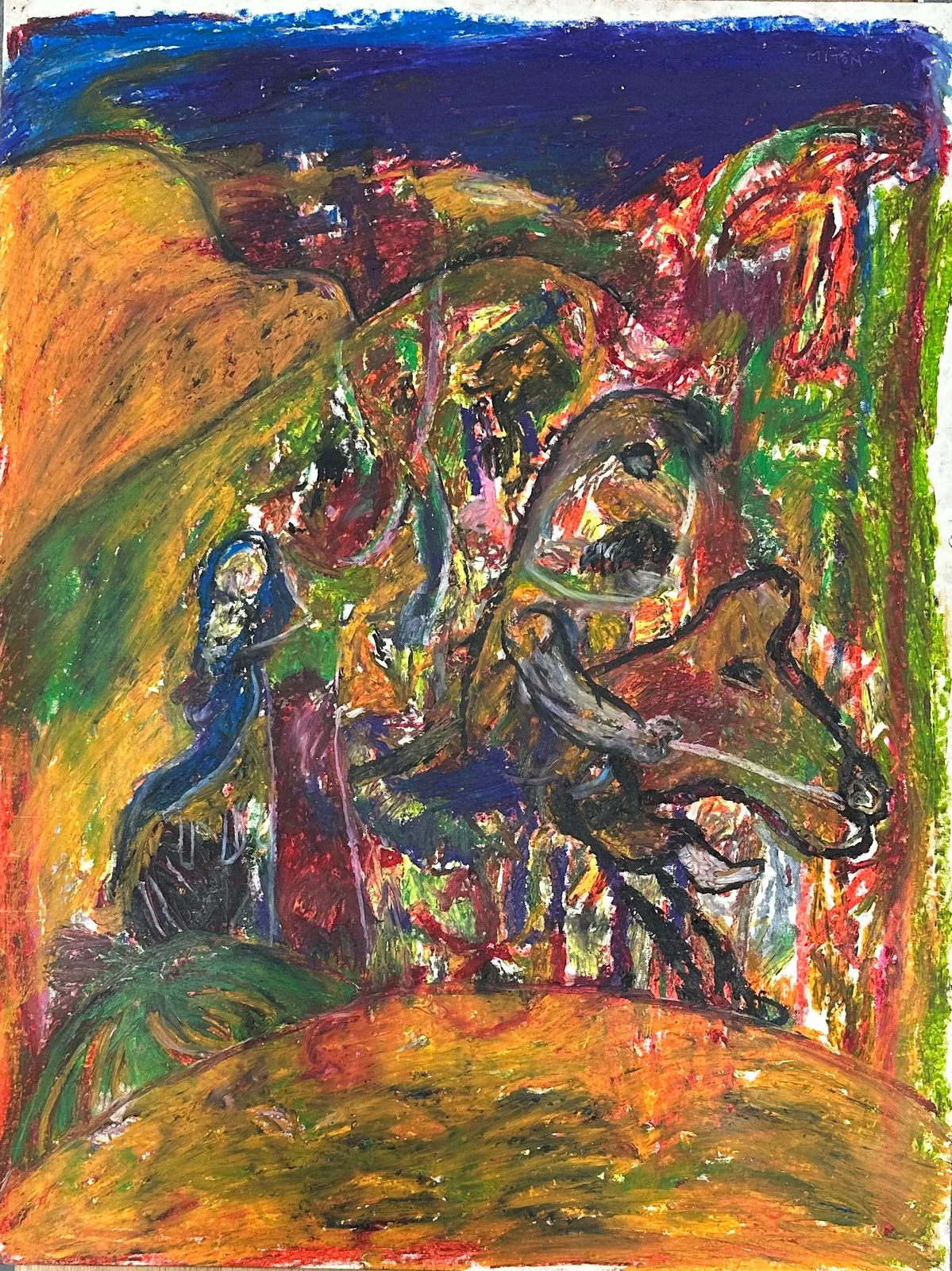 Milton George, Landscape with Rider, Ca.1995