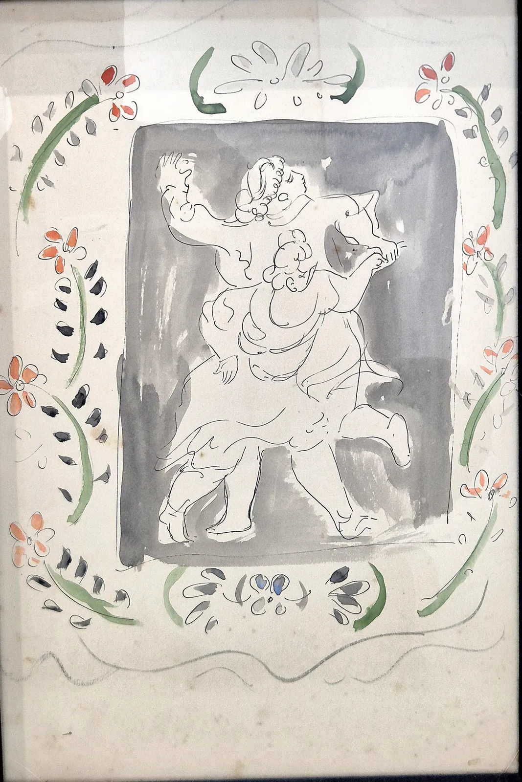 Mariano Rodriguez, Mujeres danzando con orla de flores, 1943