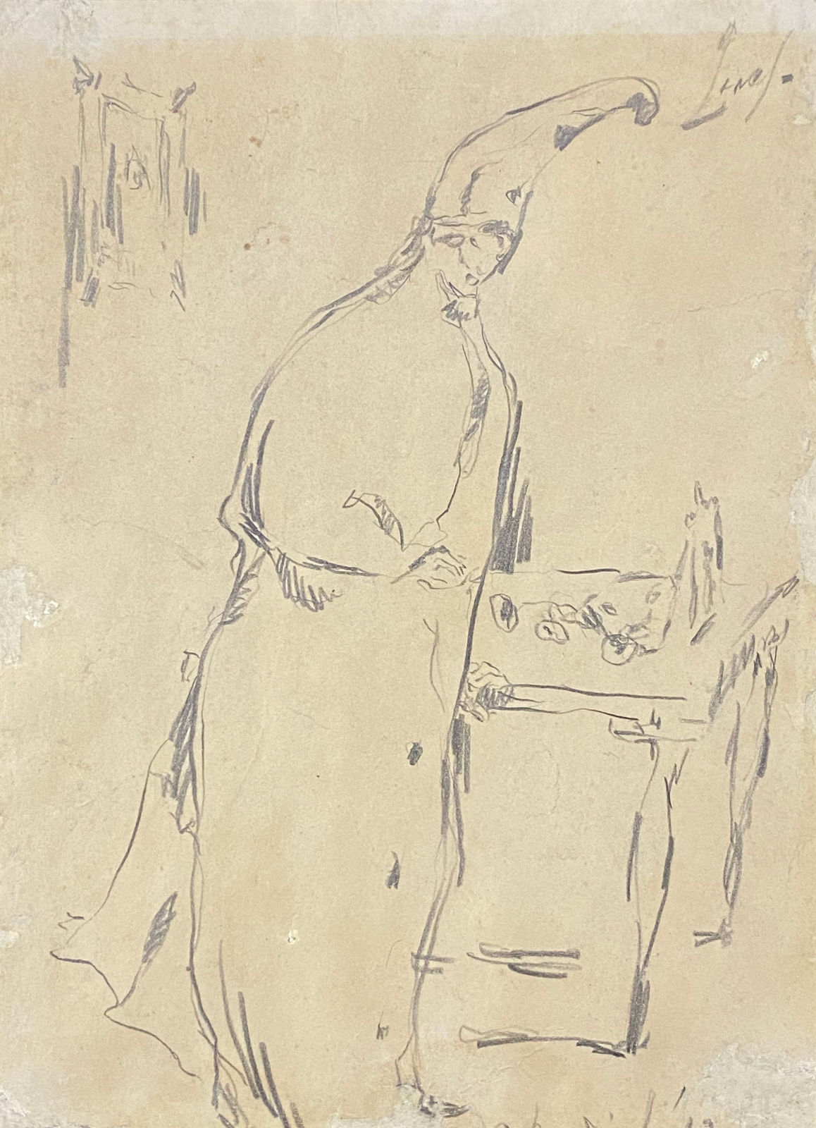 Fidelio Ponce de León, Harlequin, Study for a Painting, Circa 1940