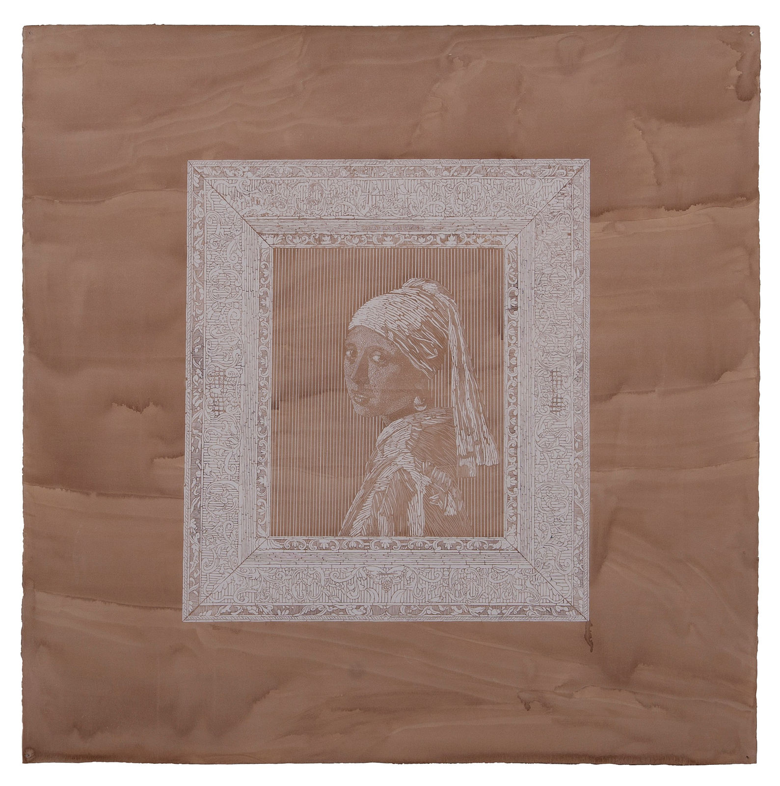 Pavel Acosta, Girl with a Pearl Earring, by Johannes Vermeer (1665) From the series: 'Stolen from the Royal Picture Gallery Mauritshuis', 2016