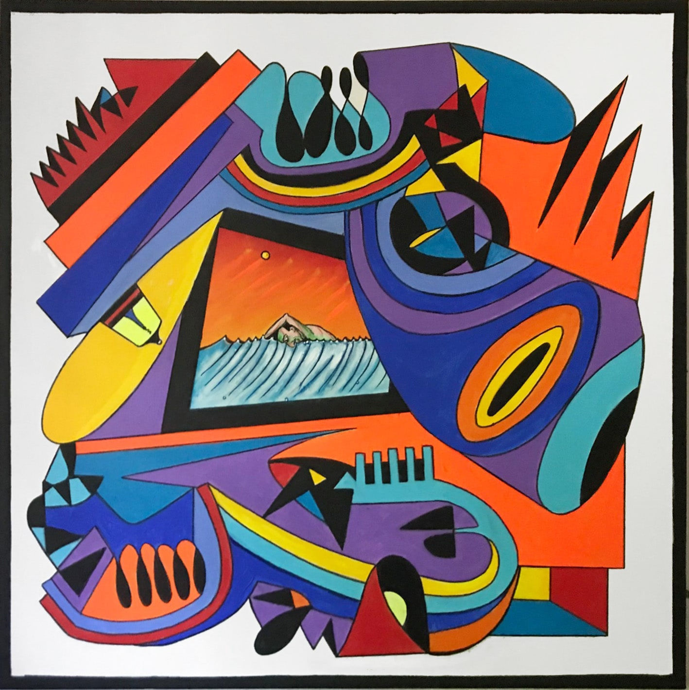 Luis Cruz Azaceta, Swimming to Freedom, 2022