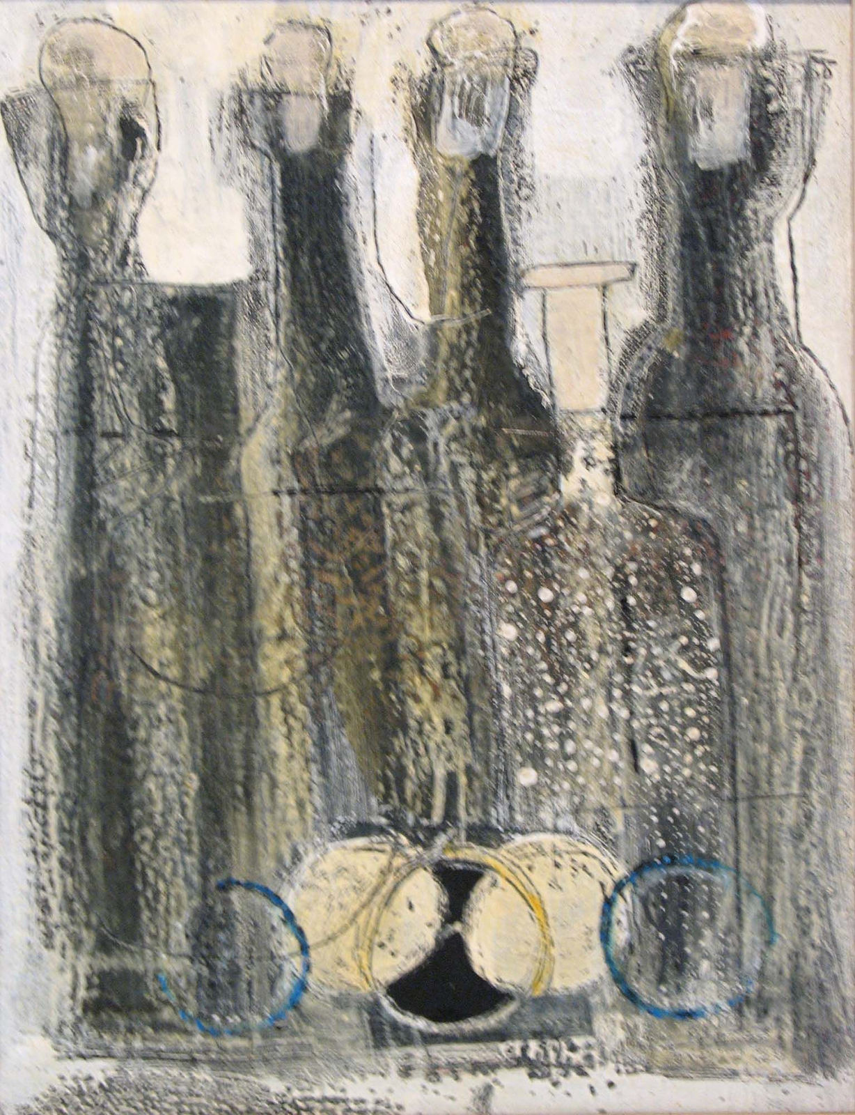 David Boxer, Black bottles (and fruit), 2000