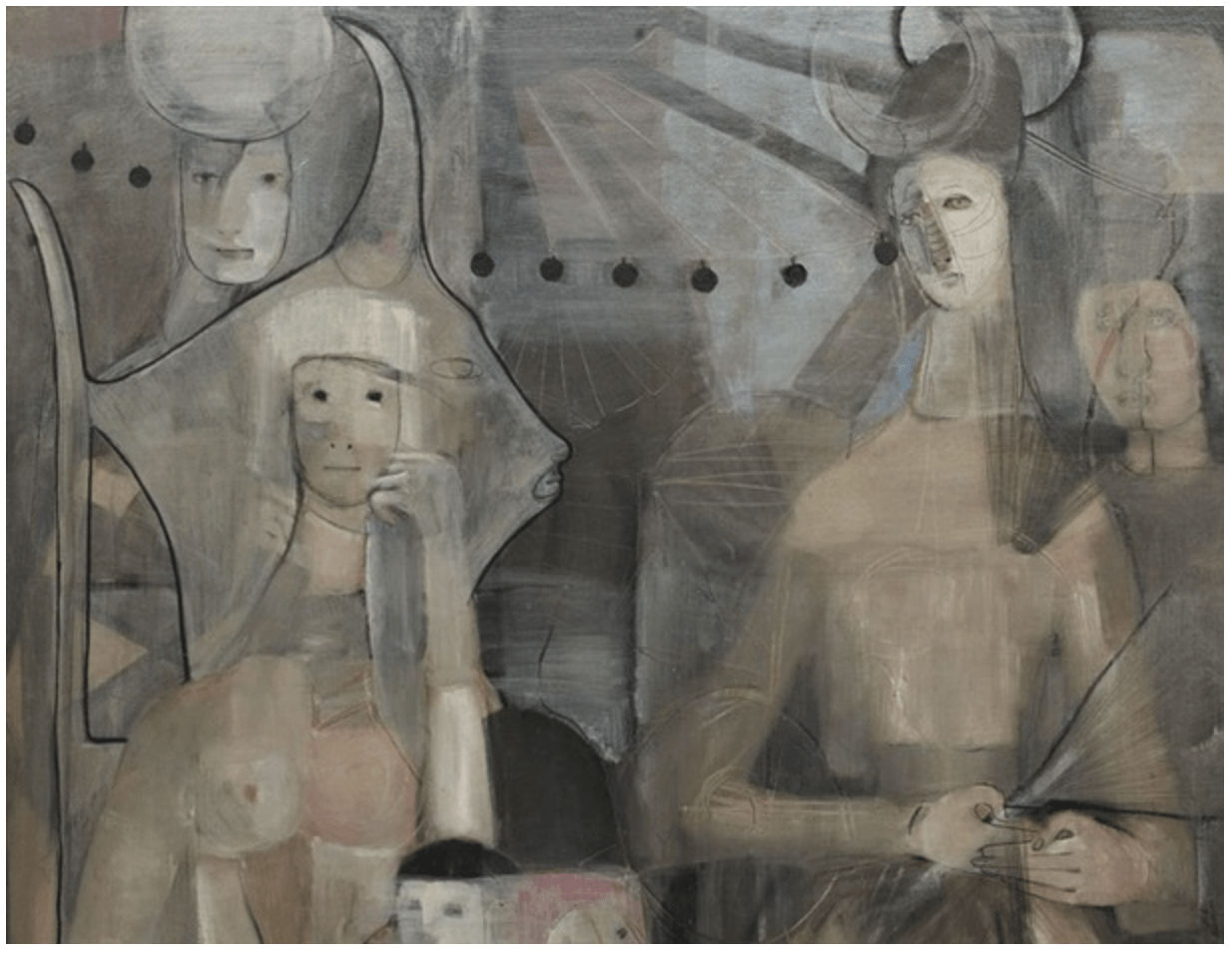 Agustin Fernandez, La Familia Triptych, 1953-2001